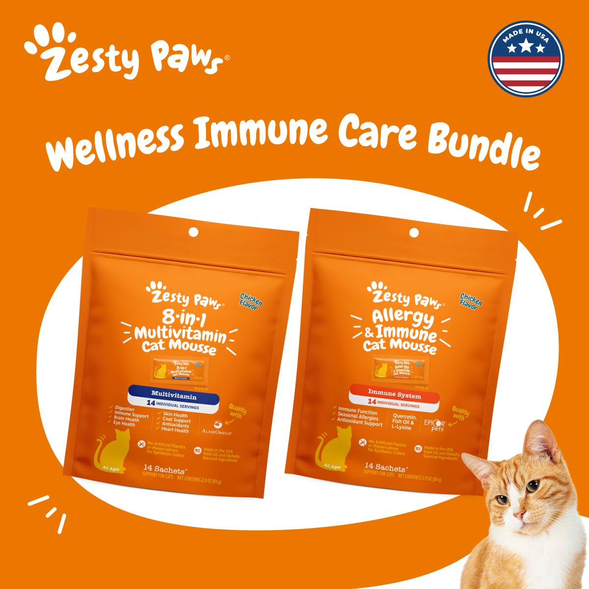 Wellness Immune Care Bundle Cat Mousse Supplement