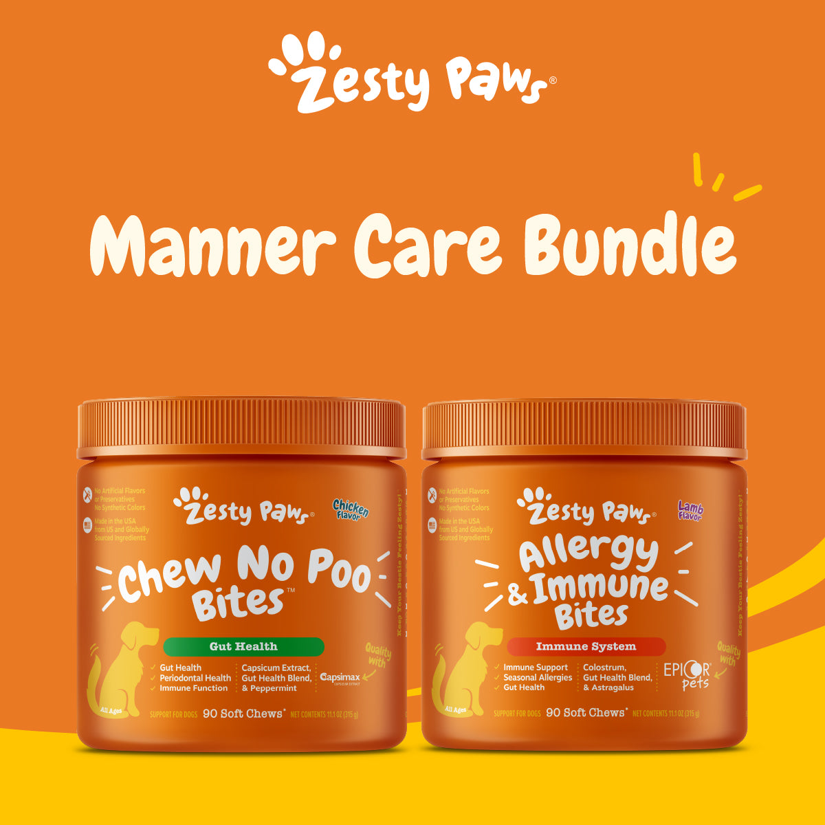 Manner Care Bundle (Chew No Poo Bites + Allergy & Immune Bites)